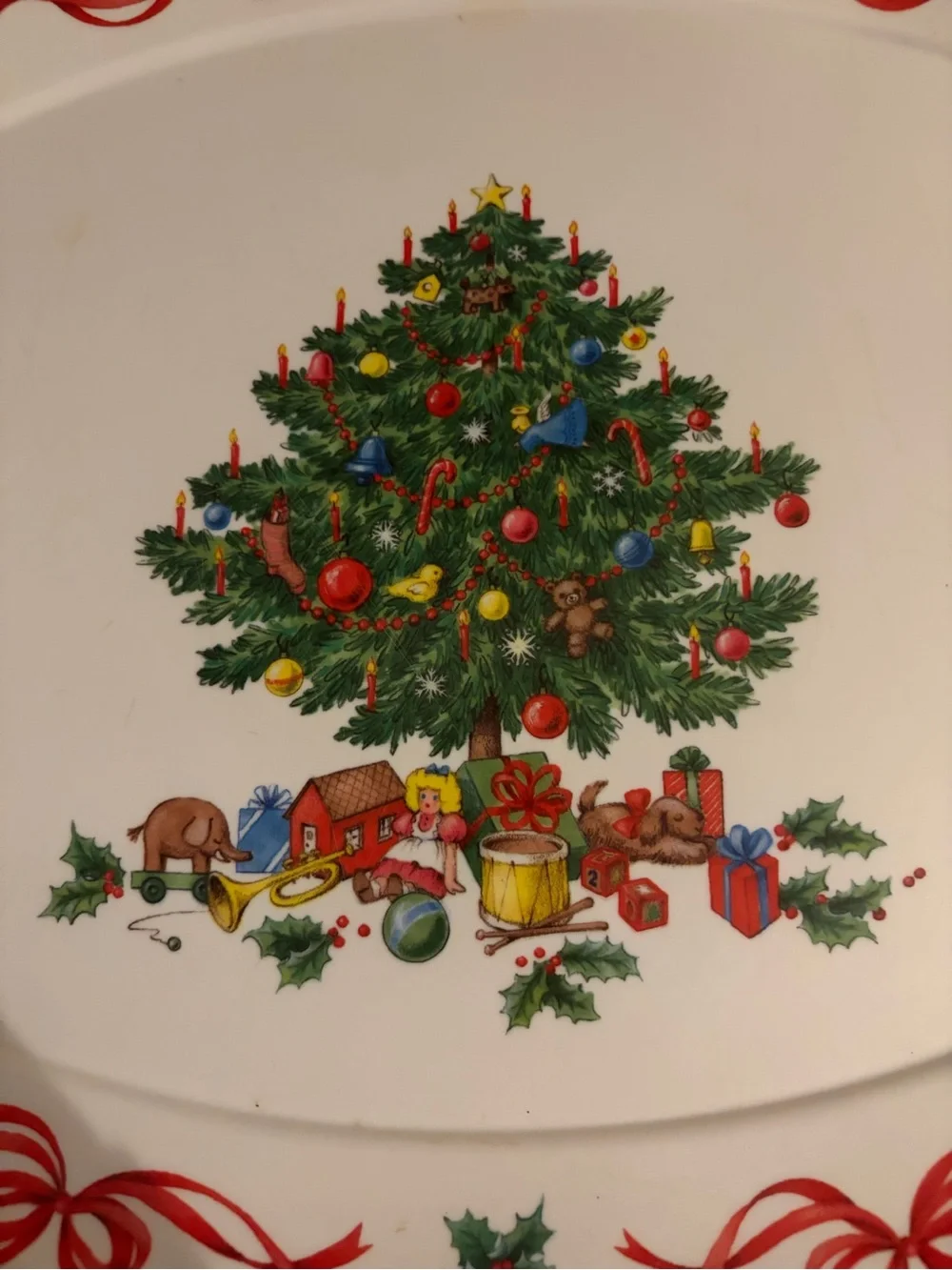 Vintage Brookpark Christmas Tree Serving Platter